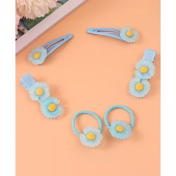 Babyhug  Free Size  Hair Pins & Clips  with Floral Applique - Blue