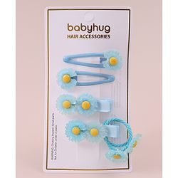 Babyhug  Free Size  Hair Pins & Clips  with Floral Applique - Blue