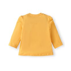 Babyhug Cotton Knit Full Sleeves Night Suit with Floral & Ladybug Print - Orange & Pink