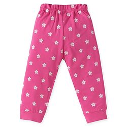 Babyhug Cotton Knit Full Sleeves Night Suit with Floral & Ladybug Print - Orange & Pink
