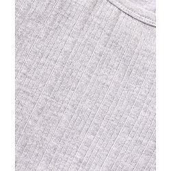 Babyhug Full Sleeve  Solid Color Pull Over Thermal Vest Pack of 2 - Light & Dark Grey