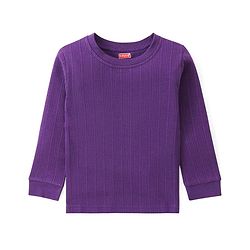 Babyhug Pull Over Full Sleeve Solid Color Thermal Vests Pack of 2 - Coffee & Purple
