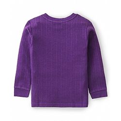 Babyhug Pull Over Full Sleeve Solid Color Thermal Vests Pack of 2 - Coffee & Purple