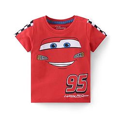 Babyhug Disney Cotton Knit Half Sleeves T-Shirt & Shorts Set With Cars Graphics - Red