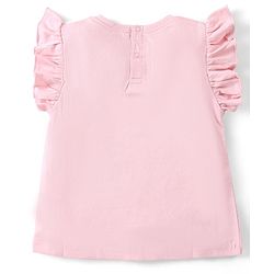 Babyhug Disney Cotton Knit Frill Sleeves Tee With Chip'n Dale Print With Reversible Sequins - Pink