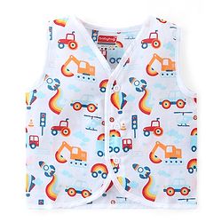 Babyhug 100% Cotton Woven Sleeveless Stripes & Printed Jhablas Pack Of 3 - Multicolor