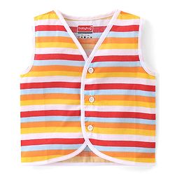 Babyhug 100% Cotton Woven Sleeveless Stripes & Printed Jhablas Pack Of 3 - Multicolor