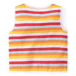 Babyhug 100% Cotton Woven Sleeveless Stripes & Printed Jhablas Pack Of 3 - Multicolor
