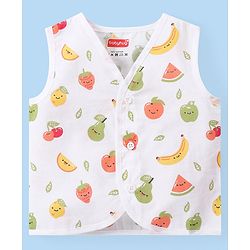 Babyhug 100% Cotton Woven Sleeveless Checkered & Printed Front Open Jhablas Pack Of 3 - Multicolor