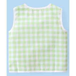Babyhug 100% Cotton Woven Sleeveless Checkered & Printed Front Open Jhablas Pack Of 3 - Multicolor