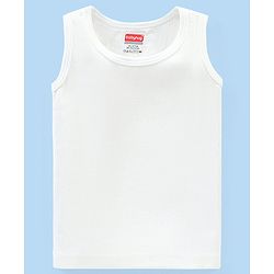 Babyhug Pull Over Sleeveless Solid Color Thermal Vest - Off White