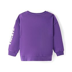 Babyhug Disney Cotton Knit Full Sleeves Sweatshirt With Lion King Graphics -Purple
