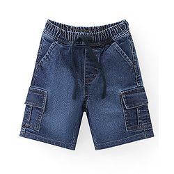 Babyhug Cotton Woven Half Sleeves Regular Collar Striped Shirt & Denim Shorts Set - Multicolor