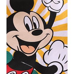 Babyhug Disney Cotton Knit Full Sleeves T-Shirt & Lounge Pants Set With Mickey Mouse Graphics - Yellow