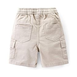 Babyhug Cotton Woven Half Sleeves Striped Regular Collar Shirt & Shorts Set - Pink & Beige