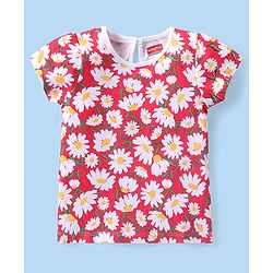 Babyhug Cotton Knit Half Sleeves T-Shirts with Floral & Polka Dots Print Pack of 3 - Multicolor