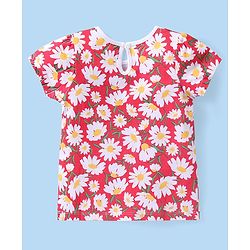Babyhug Cotton Knit Half Sleeves T-Shirts with Floral & Polka Dots Print Pack of 3 - Multicolor