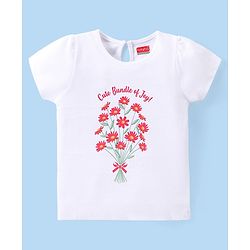 Babyhug Cotton Knit Half Sleeves T-Shirts with Floral & Polka Dots Print Pack of 3 - Multicolor