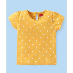 Babyhug Cotton Knit Half Sleeves T-Shirts with Floral & Polka Dots Print Pack of 3 - Multicolor