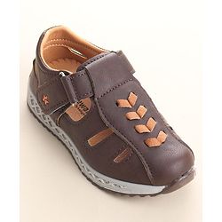 Cute Walk by Babyhug Slip On Formal & Party Wear Shoes with Velcro Closure - Coffee Brown