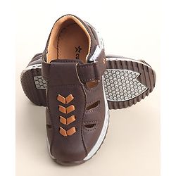 Cute Walk by Babyhug Slip On Formal & Party Wear Shoes with Velcro Closure - Coffee Brown