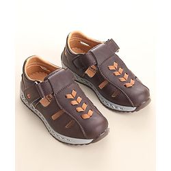 Cute Walk by Babyhug Slip On Formal & Party Wear Shoes with Velcro Closure - Coffee Brown