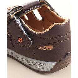 Cute Walk by Babyhug Slip On Formal & Party Wear Shoes with Velcro Closure - Coffee Brown
