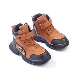 Cute Walk by Babyhug Velcro Closure Winter Boots - Brown