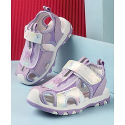 Cute Walk by Babyhug Sandals Velcro Closure with Butterfly Applique - Purple