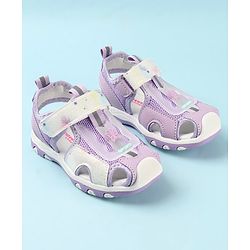 Cute Walk by Babyhug Sandals Velcro Closure with Butterfly Applique - Purple