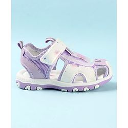 Cute Walk by Babyhug Sandals Velcro Closure with Butterfly Applique - Purple