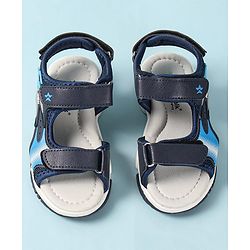 Cute Walk by Babyhug Slip On Sandals Velcro Closure with Star Applique - Blue