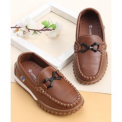 Cute Walk by Babyhug Slip On Loafers with Bow Detailing - Brown