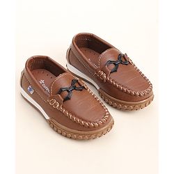 Cute Walk by Babyhug Slip On Loafers with Bow Detailing - Brown