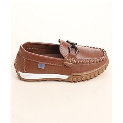 Cute Walk by Babyhug Slip On Loafers with Bow Detailing - Brown