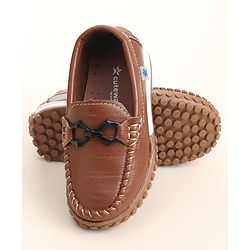Cute Walk by Babyhug Slip On Loafers with Bow Detailing - Brown