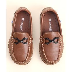 Cute Walk by Babyhug Slip On Loafers with Bow Detailing - Brown