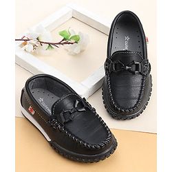 Cute Walk by Babyhug Slip On Loafers with Bow Detailing - Black