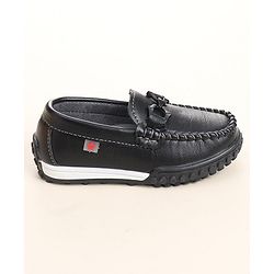 Cute Walk by Babyhug Slip On Loafers with Bow Detailing - Black
