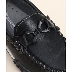 Cute Walk by Babyhug Slip On Loafers with Bow Detailing - Black