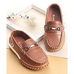 Cute Walk by Babyhug Slip On Formal & Party Wear Shoes with Metal Applique - Brown