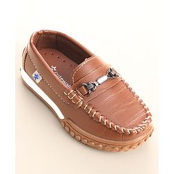 Cute Walk by Babyhug Slip On Formal & Party Wear Shoes with Metal Applique - Brown