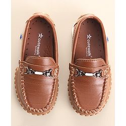 Cute Walk by Babyhug Slip On Formal & Party Wear Shoes with Metal Applique - Brown