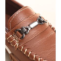 Cute Walk by Babyhug Slip On Formal & Party Wear Shoes with Metal Applique - Brown