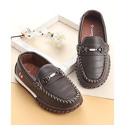 Cute Walk by Babyhug Slip On Formal & Party Wear Shoes with Metal Applique - Brown