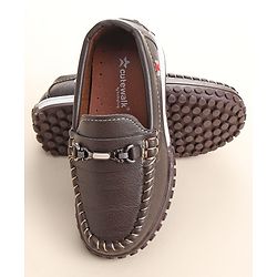 Cute Walk by Babyhug Slip On Formal & Party Wear Shoes with Metal Applique - Brown