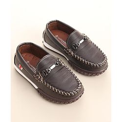 Cute Walk by Babyhug Slip On Formal & Party Wear Shoes with Metal Applique - Brown