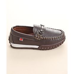 Cute Walk by Babyhug Slip On Formal & Party Wear Shoes with Metal Applique - Brown