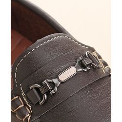 Cute Walk by Babyhug Slip On Formal & Party Wear Shoes with Metal Applique - Brown