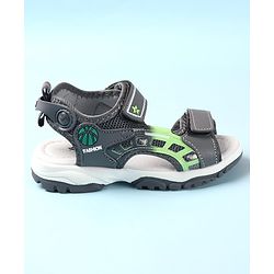 Cute Walk by Babyhug Sandals with Velcro Closure & Basket Ball Applique - Grey